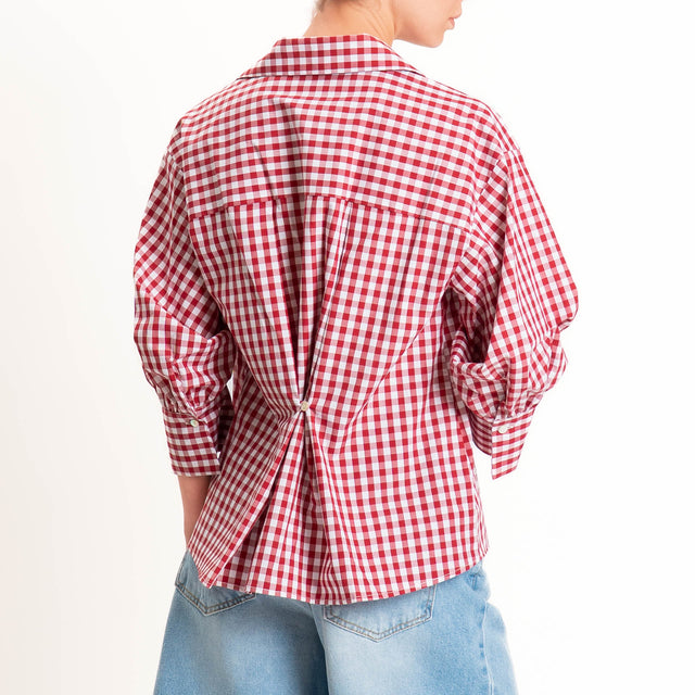 Vicolo-Camicia vichy manica ampia - bianco/rosso