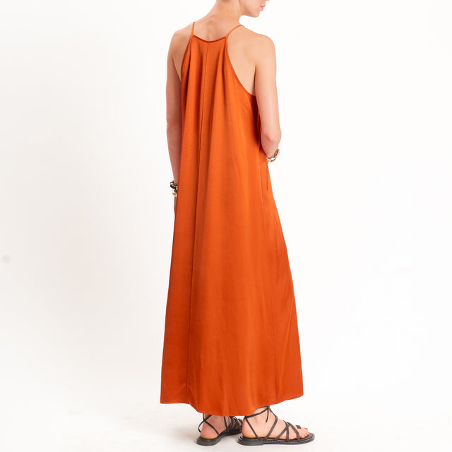 Vicolo-Abito vogatore in satin - papaya