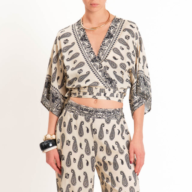 Vicolo-Blusa fantasia bandana - panna/nero
