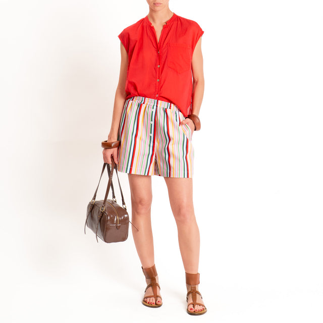Vicolo-Shorts righe elastico in vita - multicolor