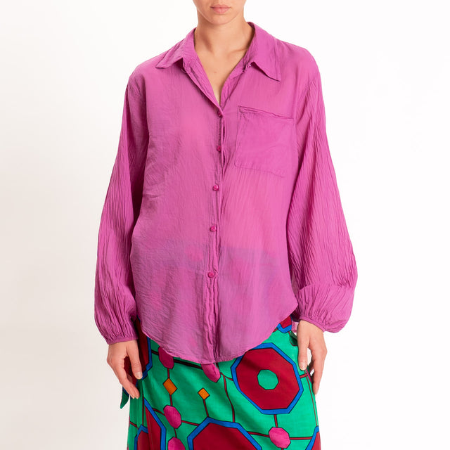 Vicolo-Completo Camicia + gonna pareo fantasia - fucsia/verde