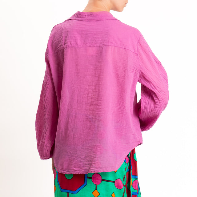 Vicolo-Completo Camicia + gonna pareo fantasia - fucsia/verde