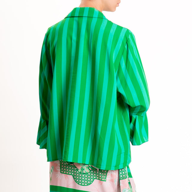 Vicolo-Completo camicia+gonna pareo fantasia - verde/rosa