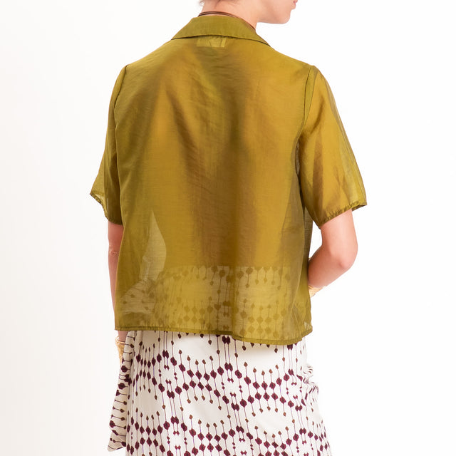 Vicolo-Completo fantasia camicia+gonna pareo - olive/burro/bordeaux