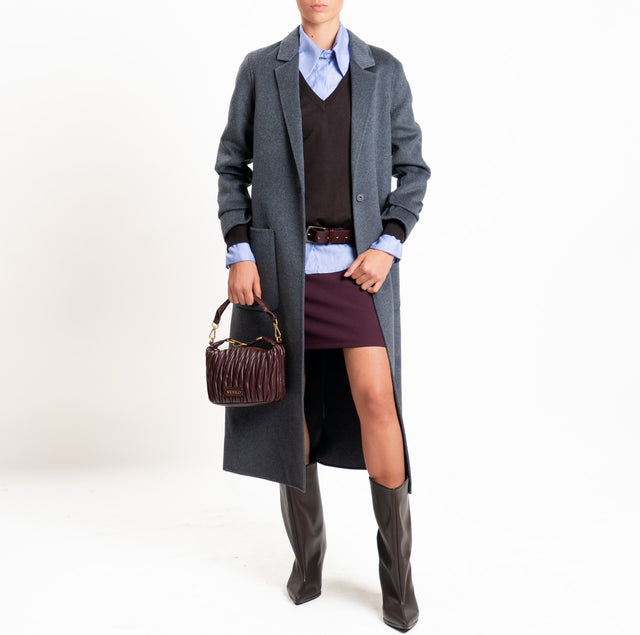 Vicolo-Cappotto HAND MADE MISTO LANA spacco dietro - antracite