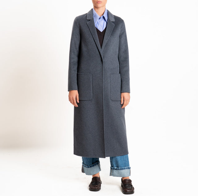Vicolo-Cappotto HAND MADE MISTO LANA spacco dietro - antracite