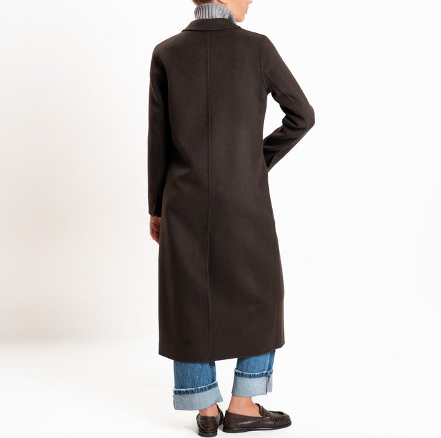Vicolo-Cappotto HAND MADE MISTO LANA spacco dietro - moro