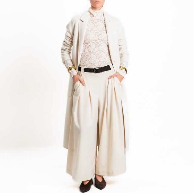 Vicolo-Cappotto HAND MADE MISTO LANA spacco dietro - panna