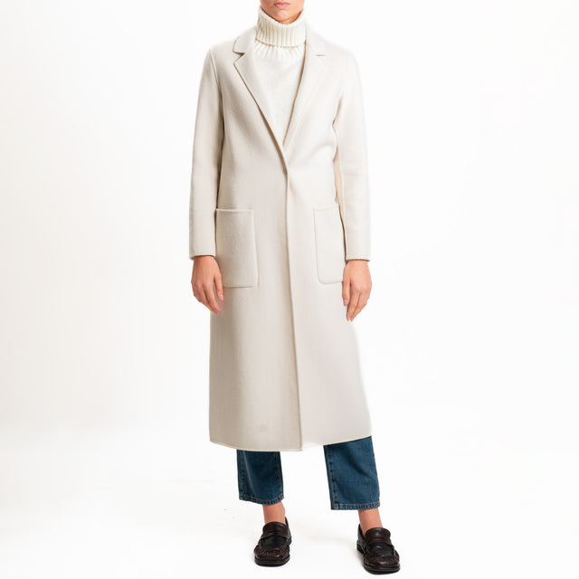 Vicolo-Cappotto HAND MADE MISTO LANA spacco dietro - panna