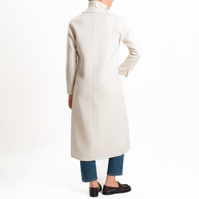 Vicolo-Cappotto HAND MADE MISTO LANA spacco dietro - panna