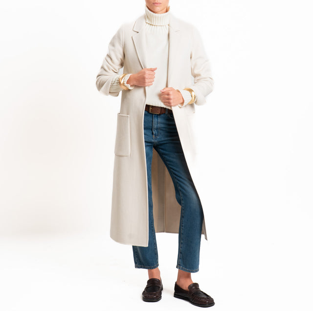 Vicolo-Cappotto HAND MADE MISTO LANA spacco dietro - panna