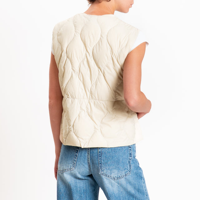 Vicolo-Gilet trapuntato 100 grammi - gesso