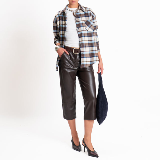 Vicolo-Pantalone similpelle spacchi laterali - moro