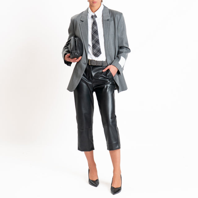 Vicolo-Pantalone similpelle spacchi laterali - Nero