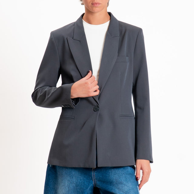 Vicolo-Giacca con spalline e spacco dietro regular fit - piombo