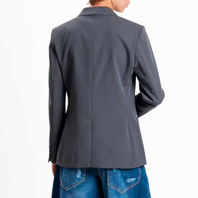 Vicolo-Giacca con spalline e spacco dietro regular fit - piombo