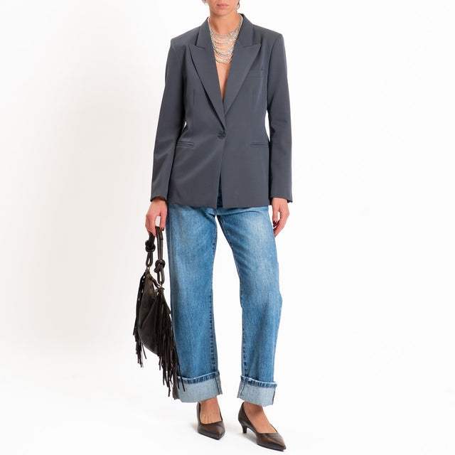 Vicolo-Giacca con spalline e spacco dietro regular fit - piombo