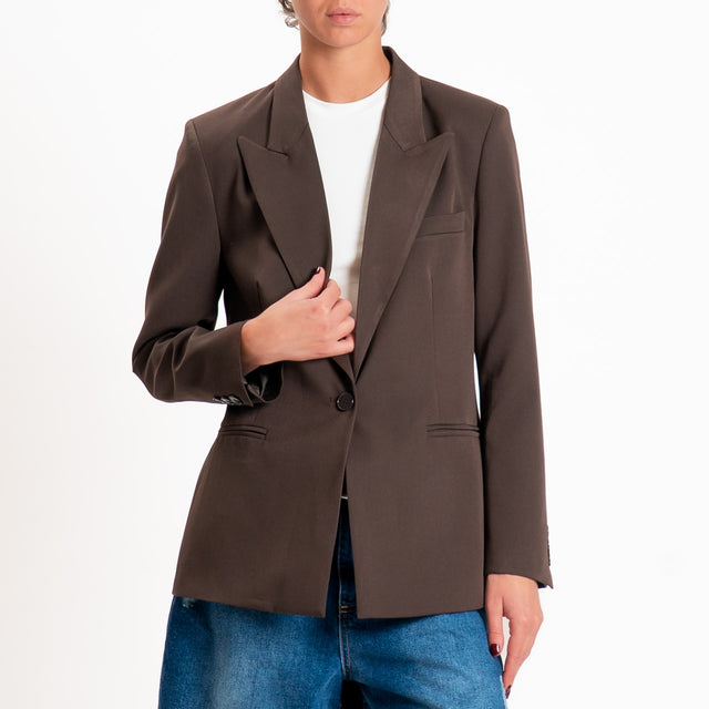 Vicolo-Giacca con spalline e spacco dietro regular fit - moro