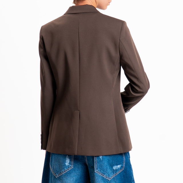 Vicolo-Giacca con spalline e spacco dietro regular fit - moro