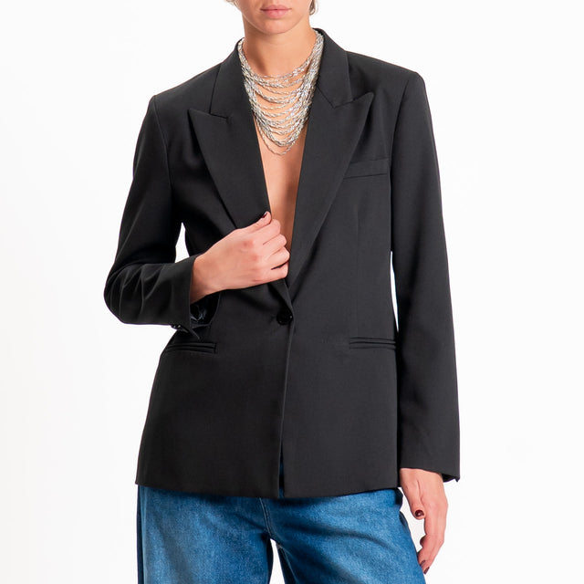 Vicolo-Giacca con spalline e spacco dietro regular fit - nero