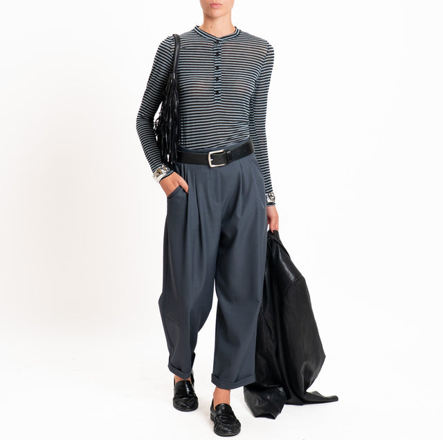 Vicolo-Pantalone pinces con risvolto - antracite