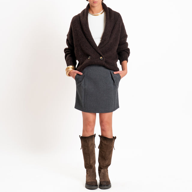 Vicolo-Minigonna con pinces zip dietro - antracite