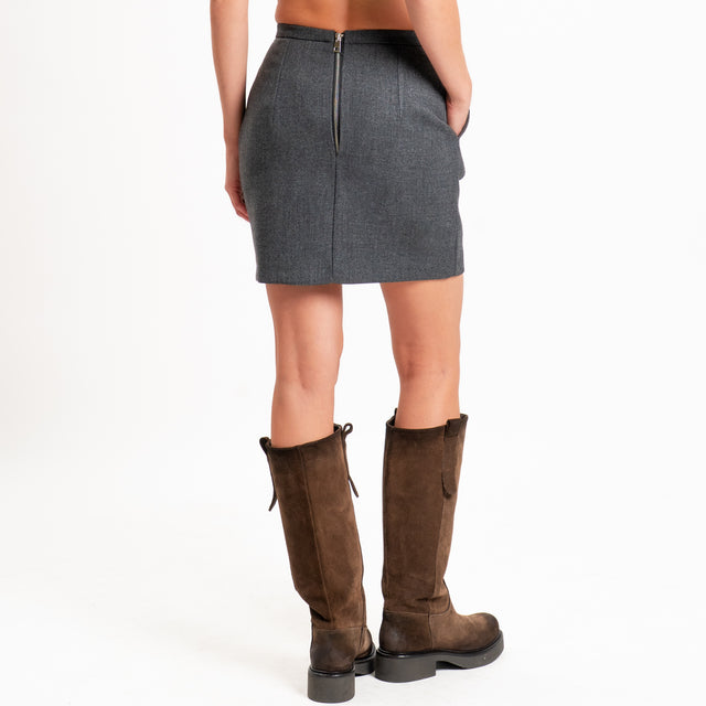 Vicolo-Minigonna con pinces zip dietro - antracite