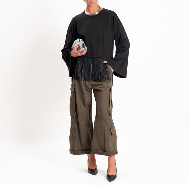 Vicolo-Pantalone cargo con pinces - moro
