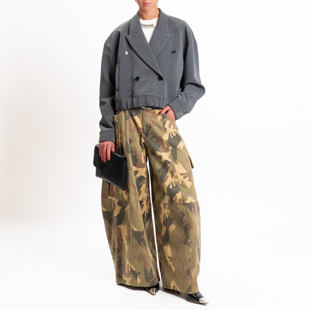 Vicolo-Giacca bomber doppio crêpe - grigio melange