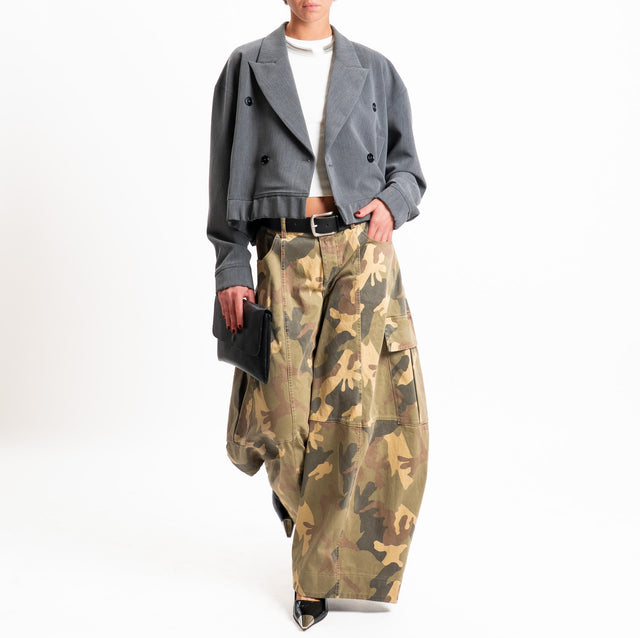 Vicolo-Giacca bomber doppio crêpe - grigio melange