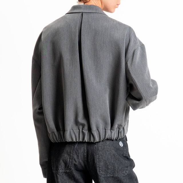 Vicolo-Giacca bomber doppio crêpe - grigio melange