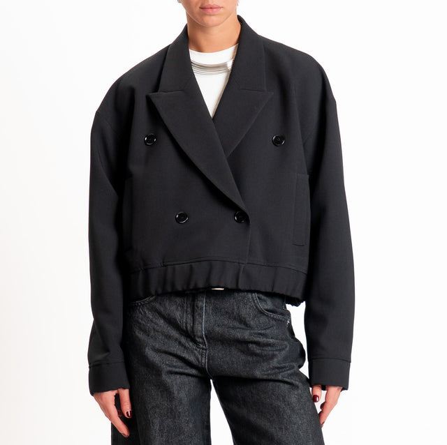 Vicolo-Giacca bomber doppio crêpe - nero