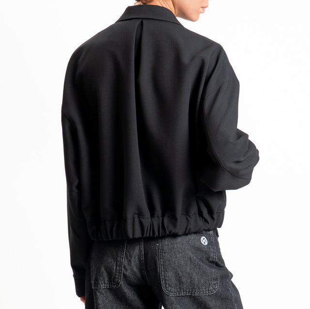 Vicolo-Giacca bomber doppio crêpe - nero