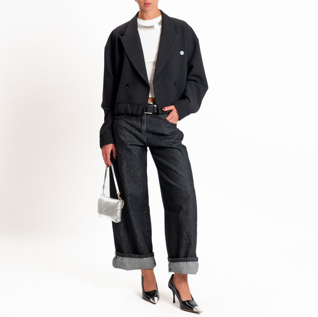 Vicolo-Giacca bomber doppio crêpe - nero