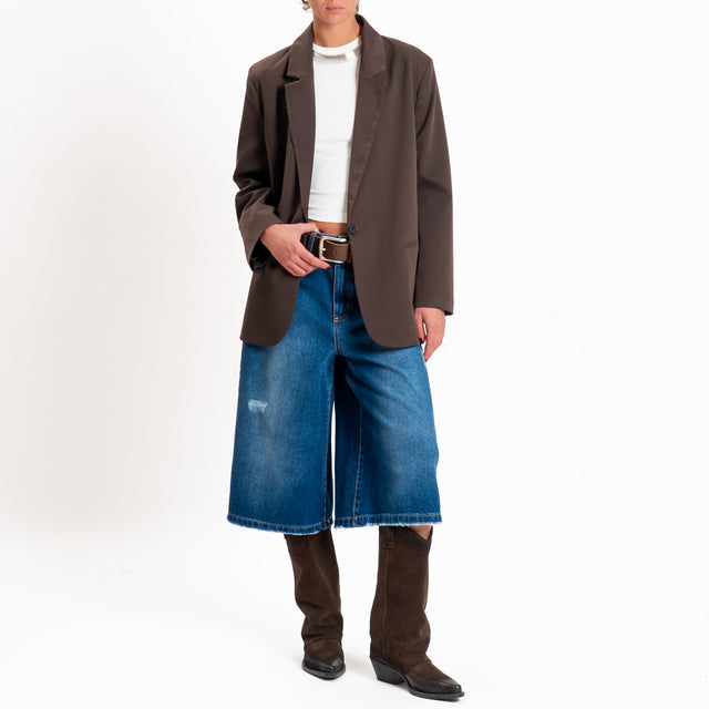 Vicolo-Giacca oversize un bottone - moro