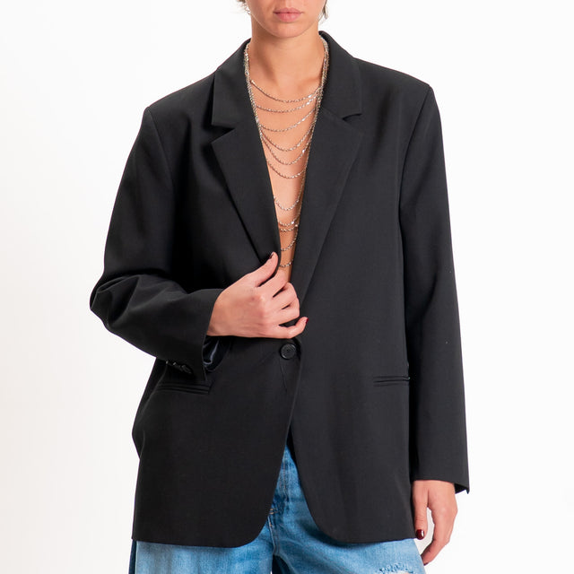 Vicolo-Giacca oversize un bottone - nero
