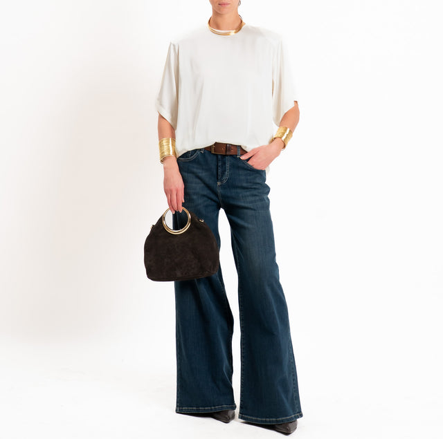 Vicolo-Blusa satin con spalline - latte