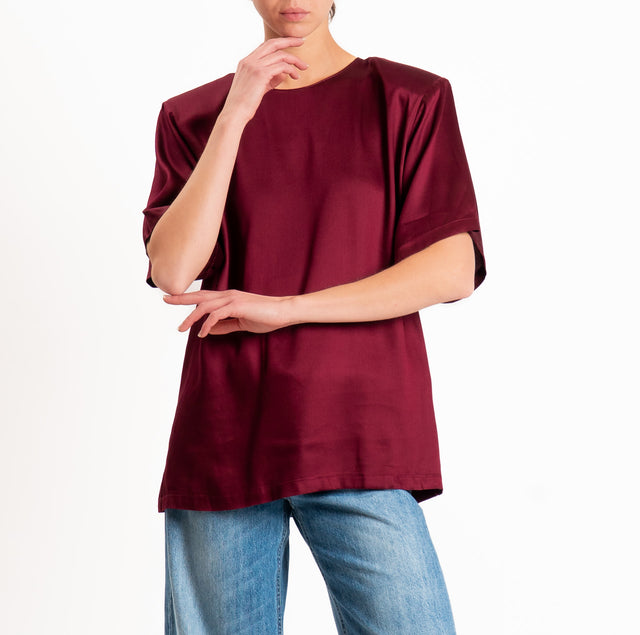 Vicolo-Blusa satin con spalline - Bordeaux