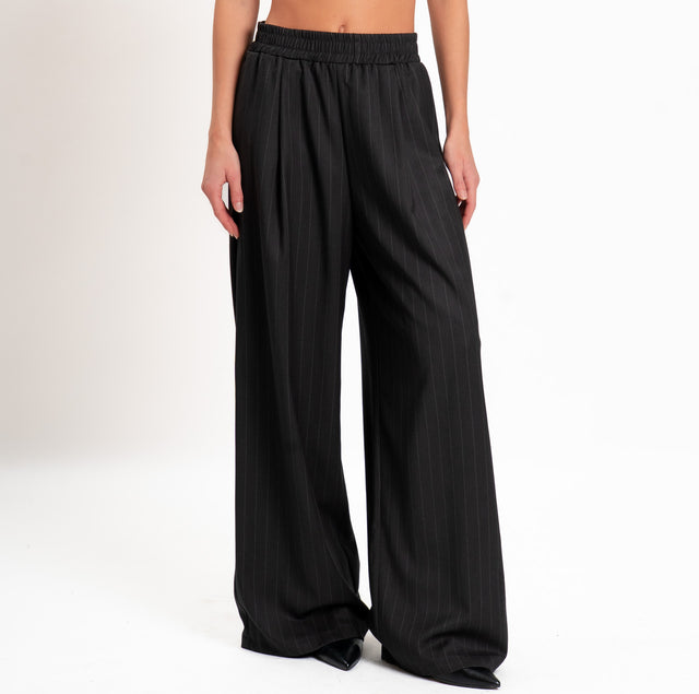 Vicolo-Complete pinstripe blouse+trousers - lead grey