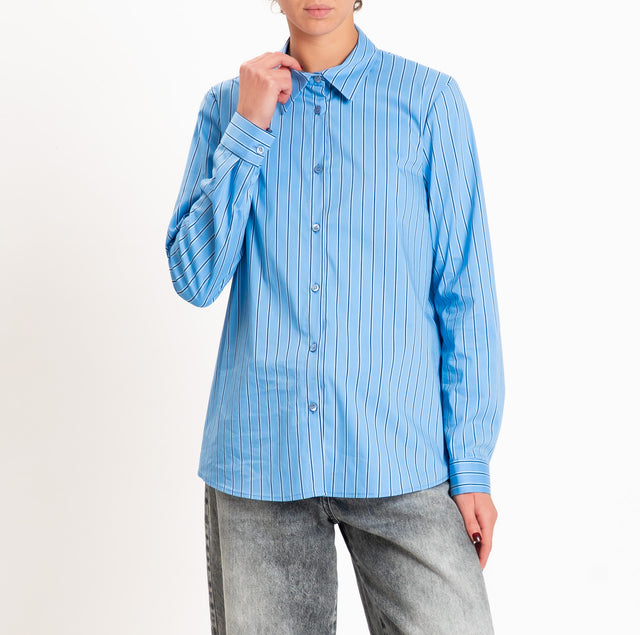 Vicolo-Camicia a righe - celeste
