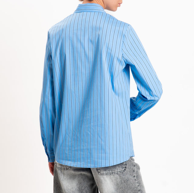 Vicolo-Camicia a righe - celeste