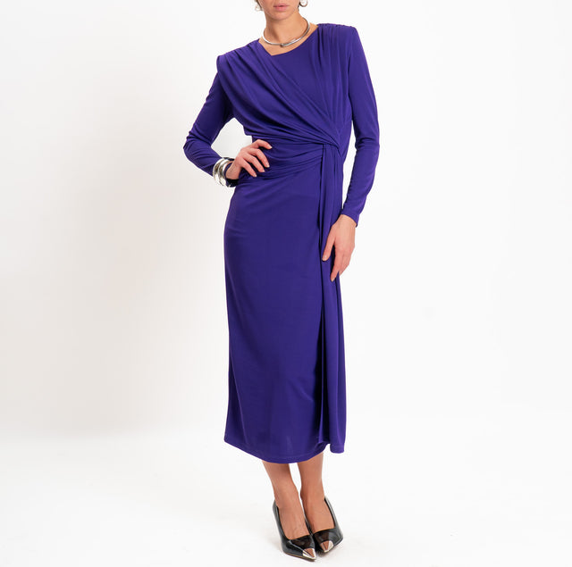 Vicolo-Abito jersey strutturato con spalline - viola