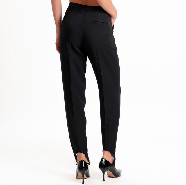 Vicolo-Pantalone pinces con staffa - nero