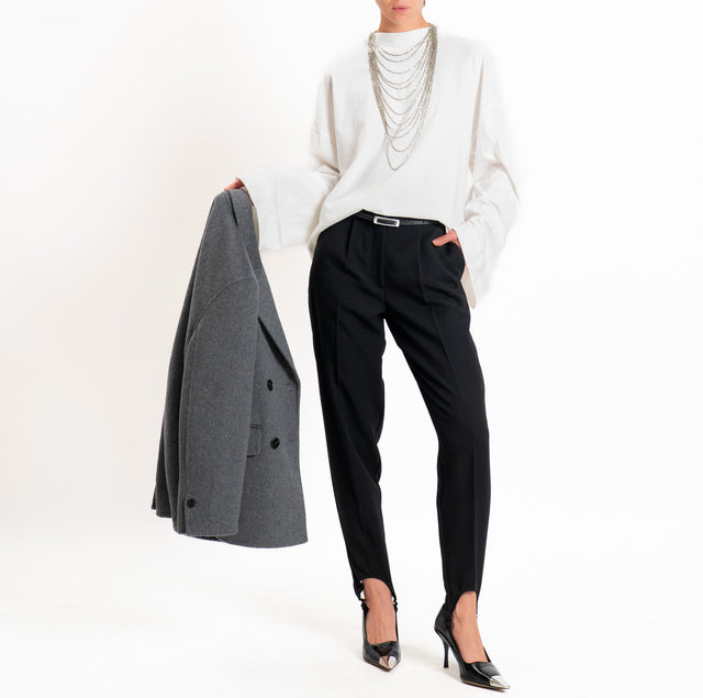 Vicolo-Pantalone pinces con staffa - nero