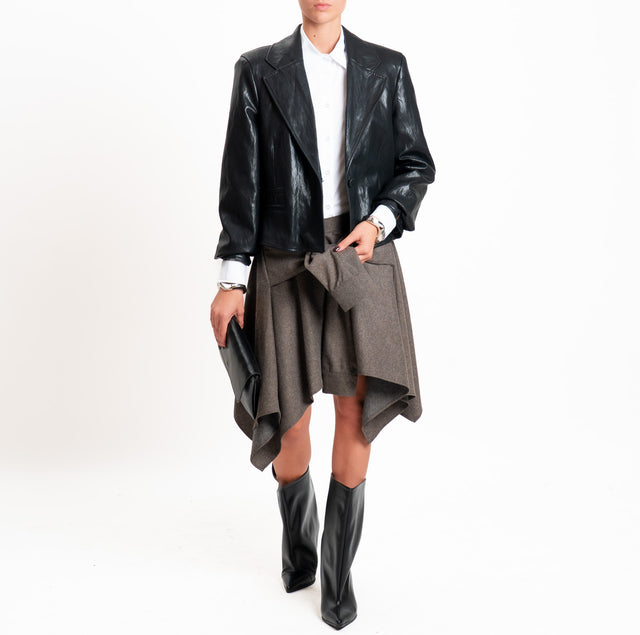 Vicolo-Minigonna in flanella elastico dietro - taupe