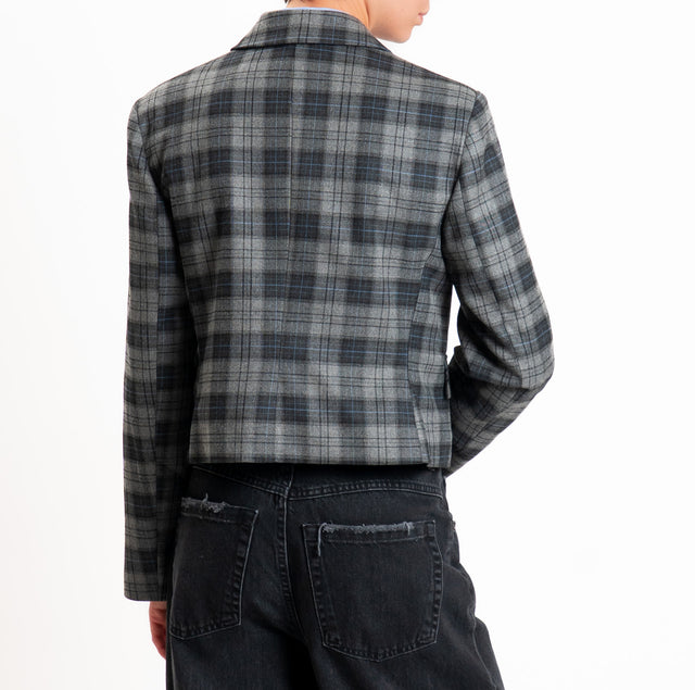 Vicolo-Giacca check crop - grigio