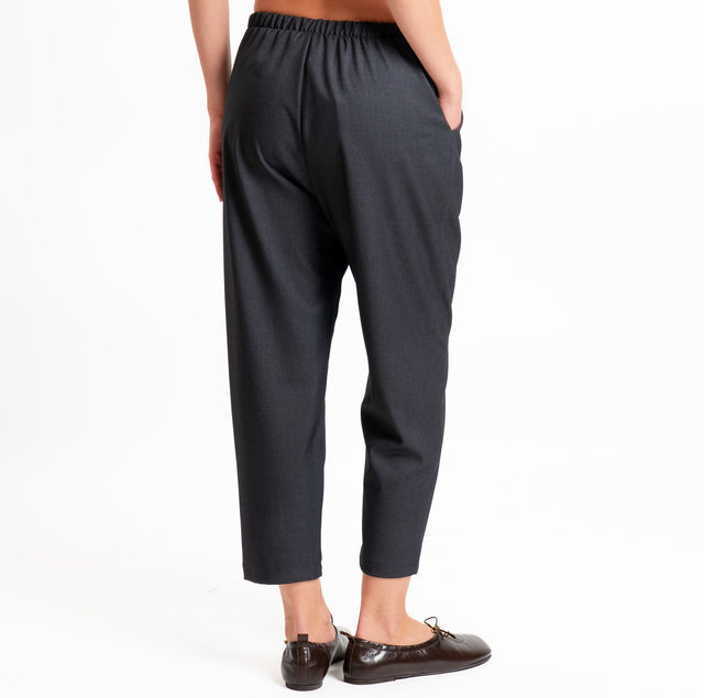 Vicolo-Pantalone elastico in vita con coulisse - antracite