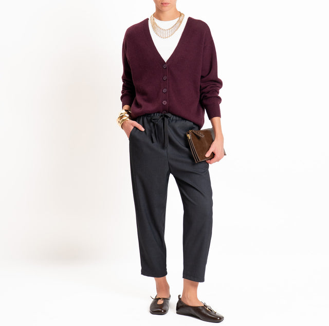 Vicolo-Pantalone elastico in vita con coulisse - antracite