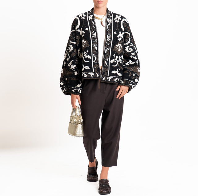 Vicolo-Pantalone elastico in vita con coulisse - moro