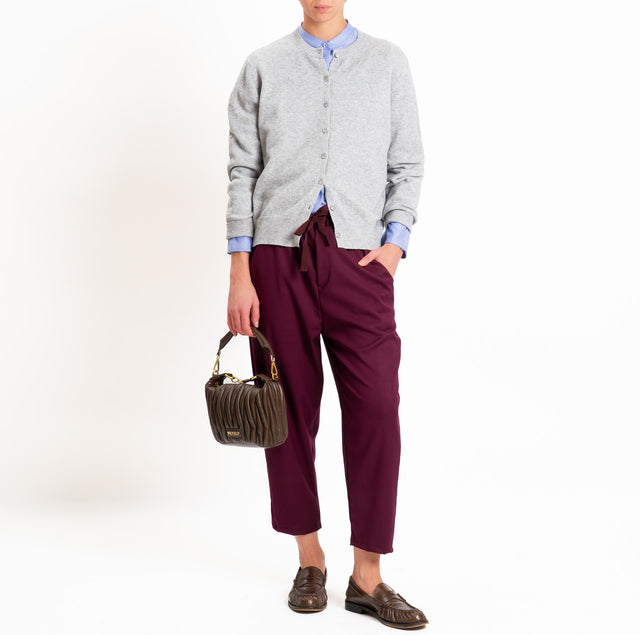 Vicolo-Pantalone elastico in vita con coulisse - Bordeaux